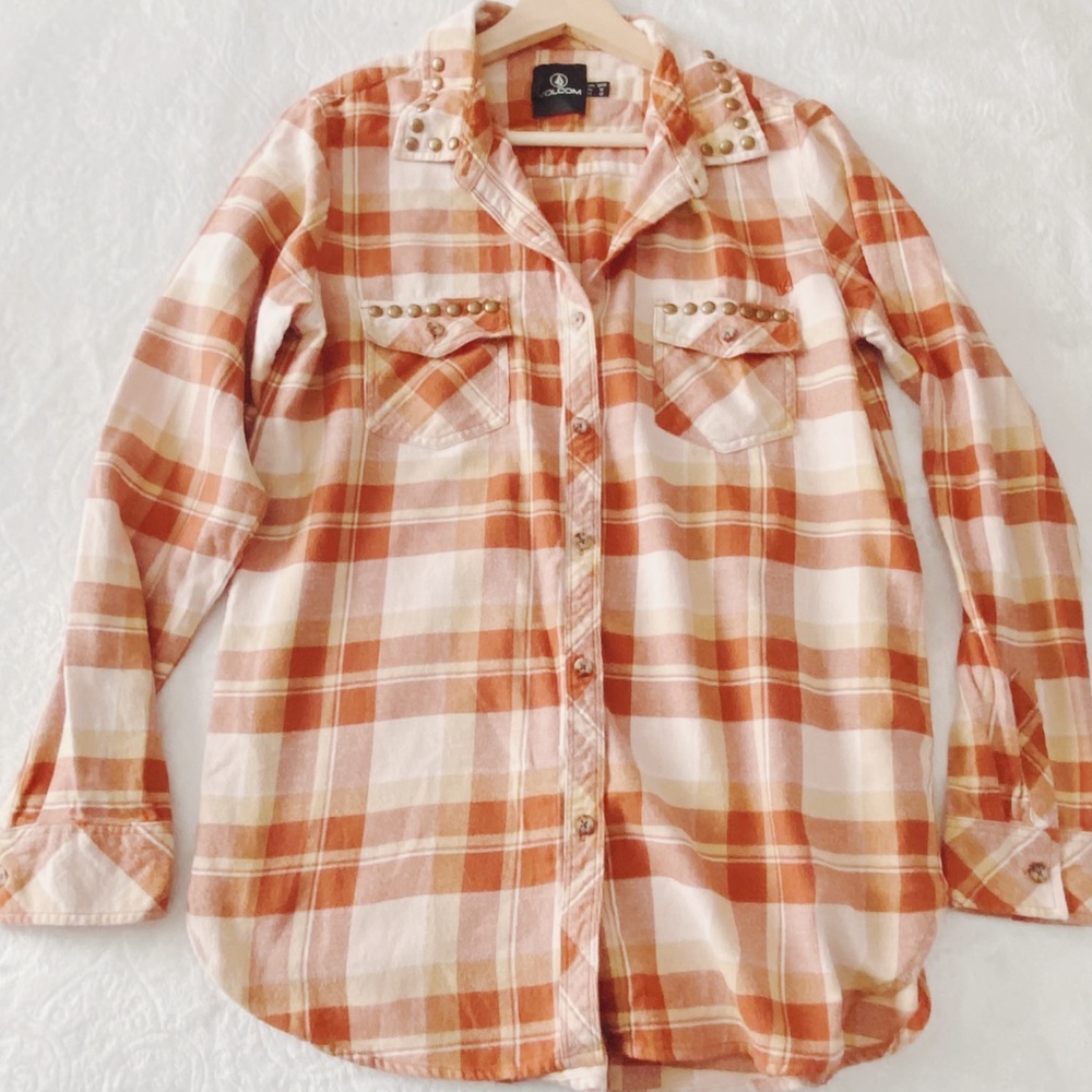 Volcom Studded Flannel Top